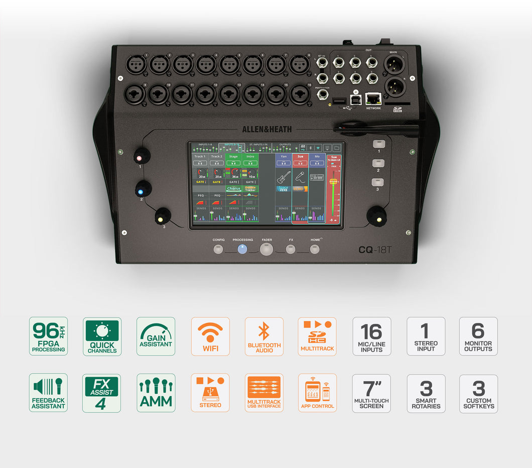 Allen & Heath CQ-18T Digital Mixer with 7