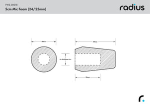 Radius Windshields - Shotgun Mic Foam Windscreen, MKH 50 (FWS-00018)