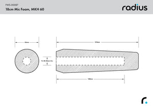 Radius Windshields - Shotgun Mic Foam Windscreen, MKH 60 (FWS-00087)