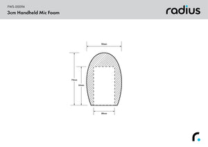 Radius Windshields - Handheld Mic Foam Windscreen, 3.0cm x 55mm Hole (FWS-00094)