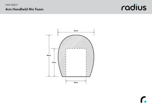 Radius Windshields - Handheld Mic Foam Windscreen, 4.0cm x 55mm Hole (FWS-00117)
