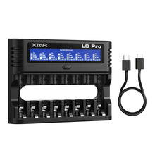Load image into Gallery viewer, XTAR L8 Pro - 8-Slot Smart Battery Charger - AA/AAA NiMH/Li-ion, LCD Display, USB-C
