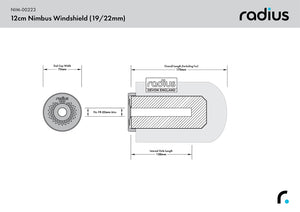 Radius Windshields - 12cm Nimbus Windshield (19/22) (NIM-00223)