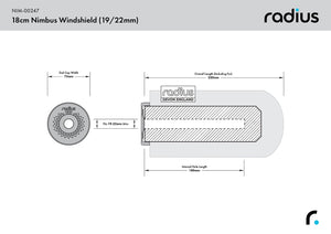 Radius Windshields - 18cm Nimbus Windshield (19/22) (NIM-00247)