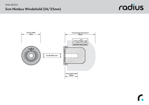 Radius Windshields - 5cm Nimbus Windshield (24/25), (NIM-00254)