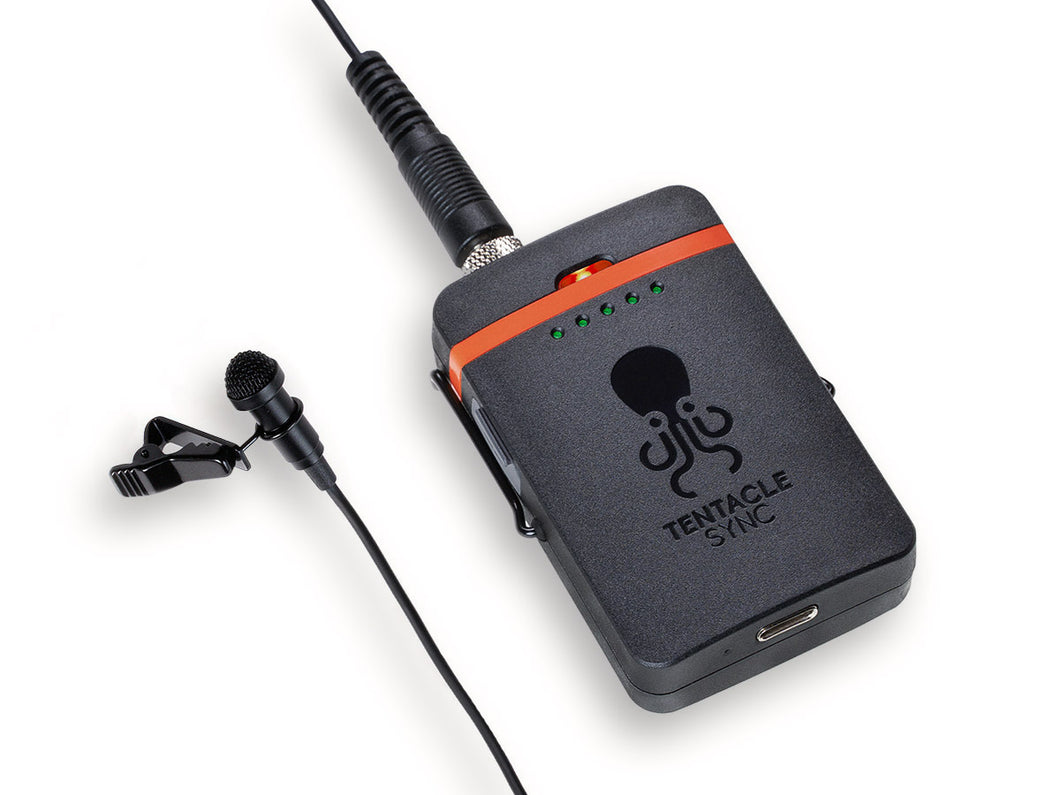 Tentacle Sync TR1 TRACK E Pocket Audio Recorder with Lavalier Mic and Timecode Support
