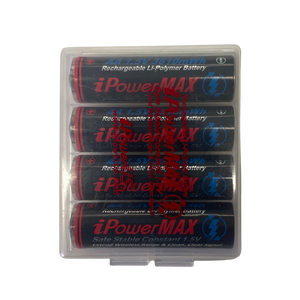 iPower Max AA 1.5V 3610mWh rechargeable Li-Polymer Battery (4 Pack with Case)