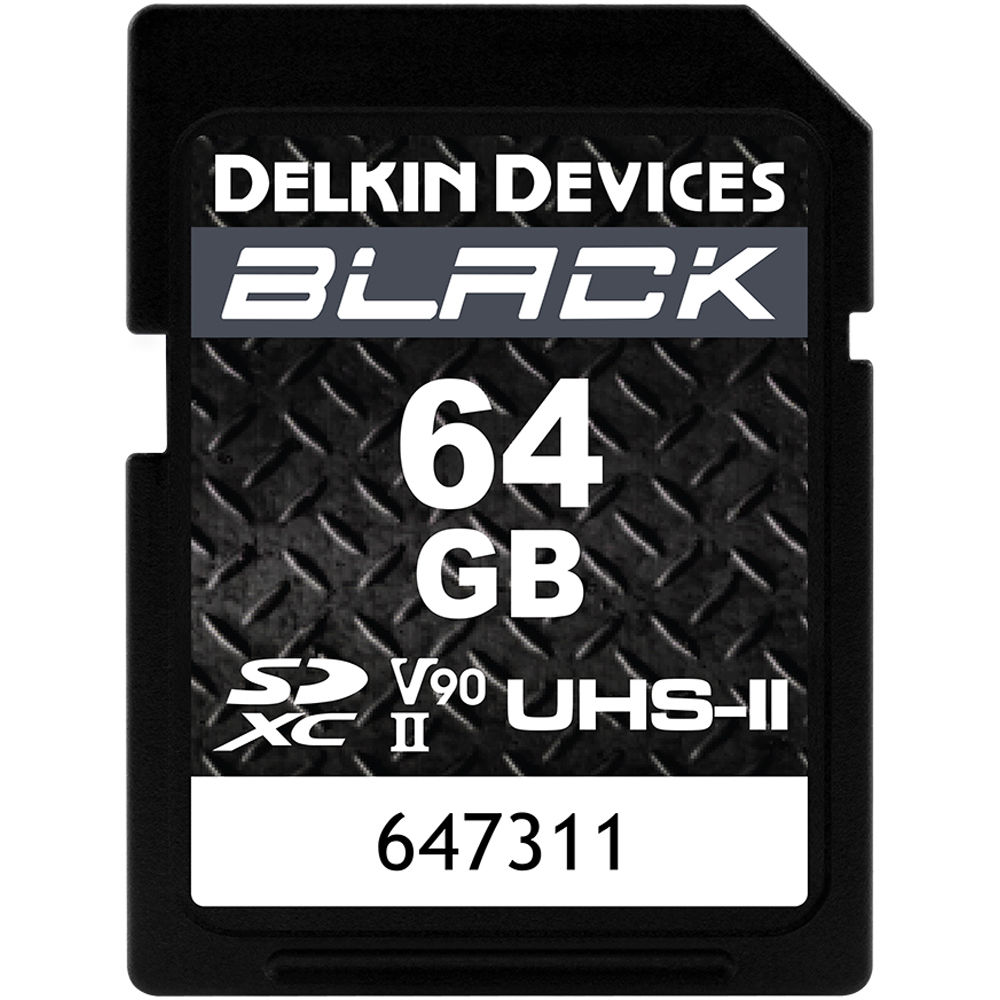 Delkin 64GB SD Black Memory Card V90