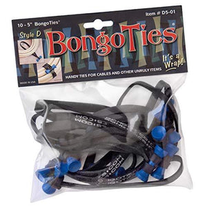Bongo Ties 5" Elastic cable ties. 10-Pack (Colored Pin)