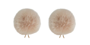 Bubblebee-Twin Windbubbles L01-Mini Imitation-Fur Windscreen Set (2) For 3mm-4mm Lav Mics