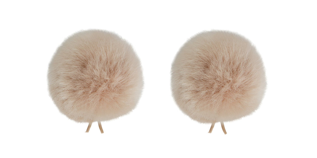 Bubblebee-Twin Windbubbles L01-Mini Imitation-Fur Windscreen Set (2) For 3mm-4mm Lav Mics