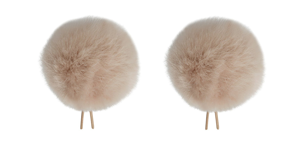 Bubblebee-Twin Windbubbles L04-Mini Imitation-Fur Windscreen Set For 8mm-13mm Lav Mics