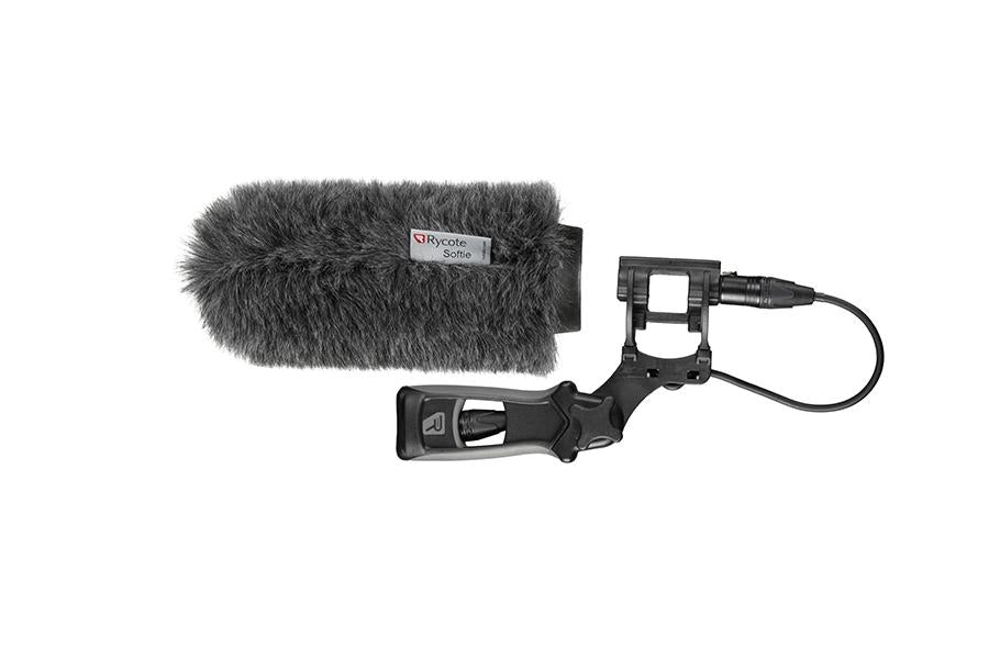 Rycote 18cm Standard Hole Classic-Softie Kit (19/22) with Duo-Lyre Mount & Pistol Grip Handle with 40cm XLR-3 Mic Tail Cable