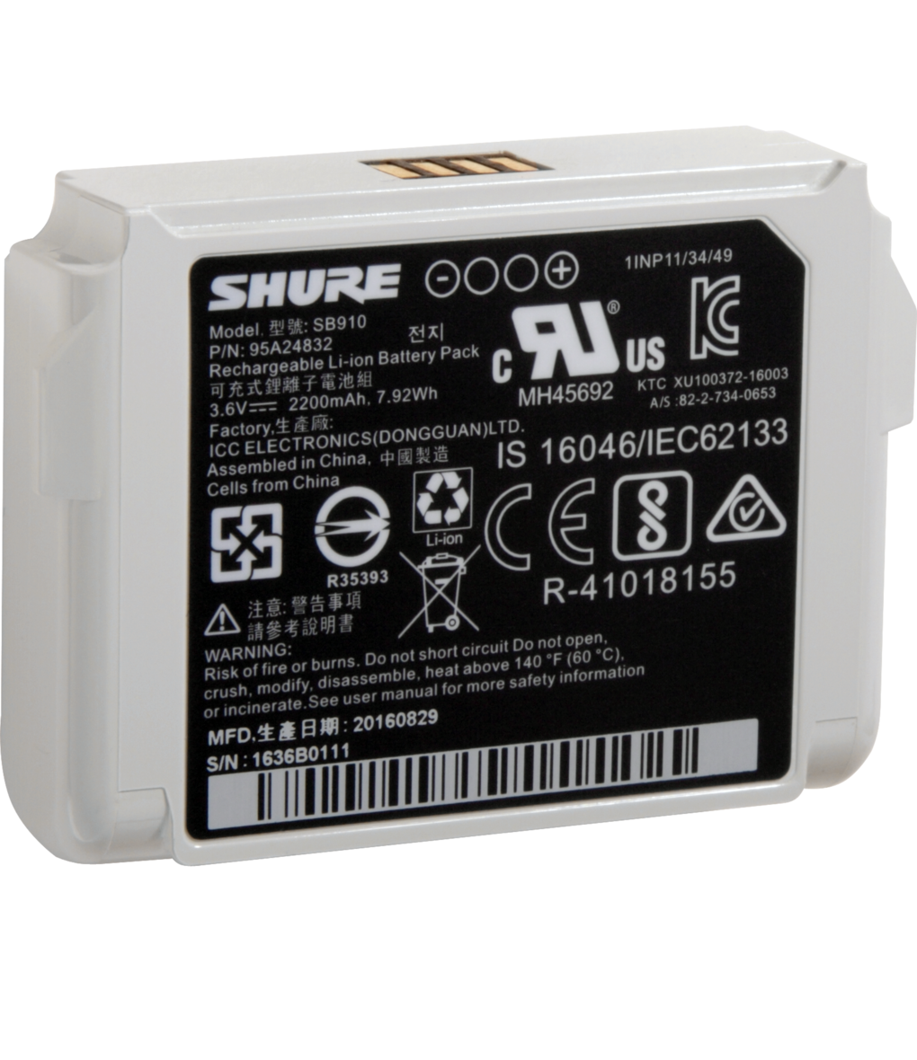 Shure SB910 Battery for ADX1 Transmitters
