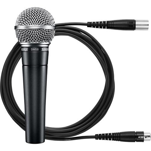 Shure SM58-CN Cardioid Dynamic Microphone w/ Tripod, XLR Cable