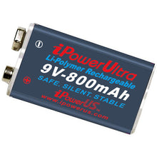 Load image into Gallery viewer, iPower 9V LiPo Rechargeable Battery (800mAh, 4-Pack) With Caddy
