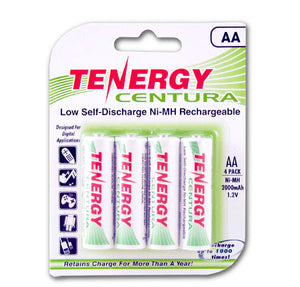 Tenergy Centura NiMH AA 1.2V 2000mAh Rechargeable Batteries 4 Pack